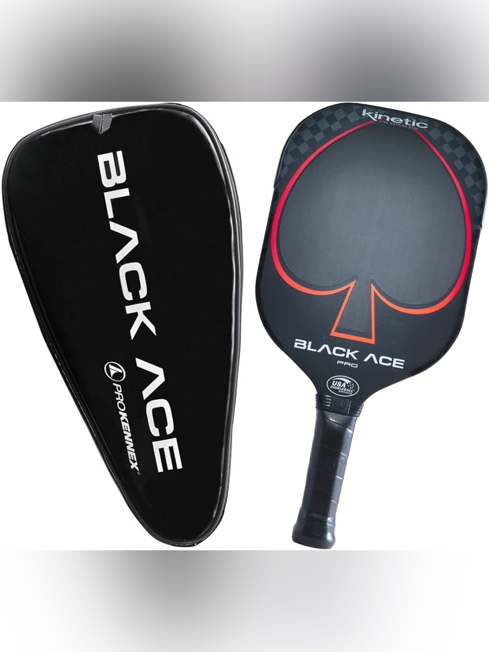 Prokennex Black Ace Pickleball Paddle Black Red Includes Carrying Case